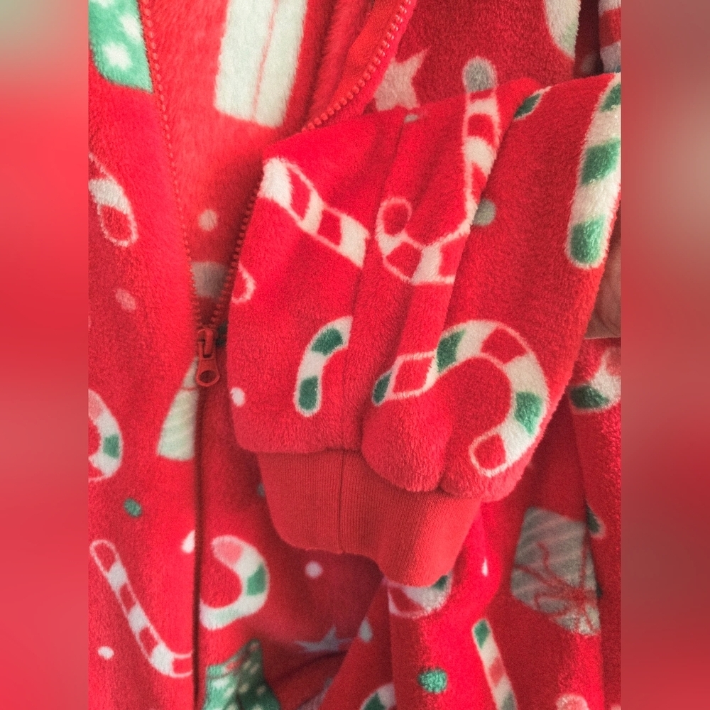 Giggling Getup,Joyfy Christmas Pajamas Hoody Jumpsuit, Size Small - Picture 8 of 11